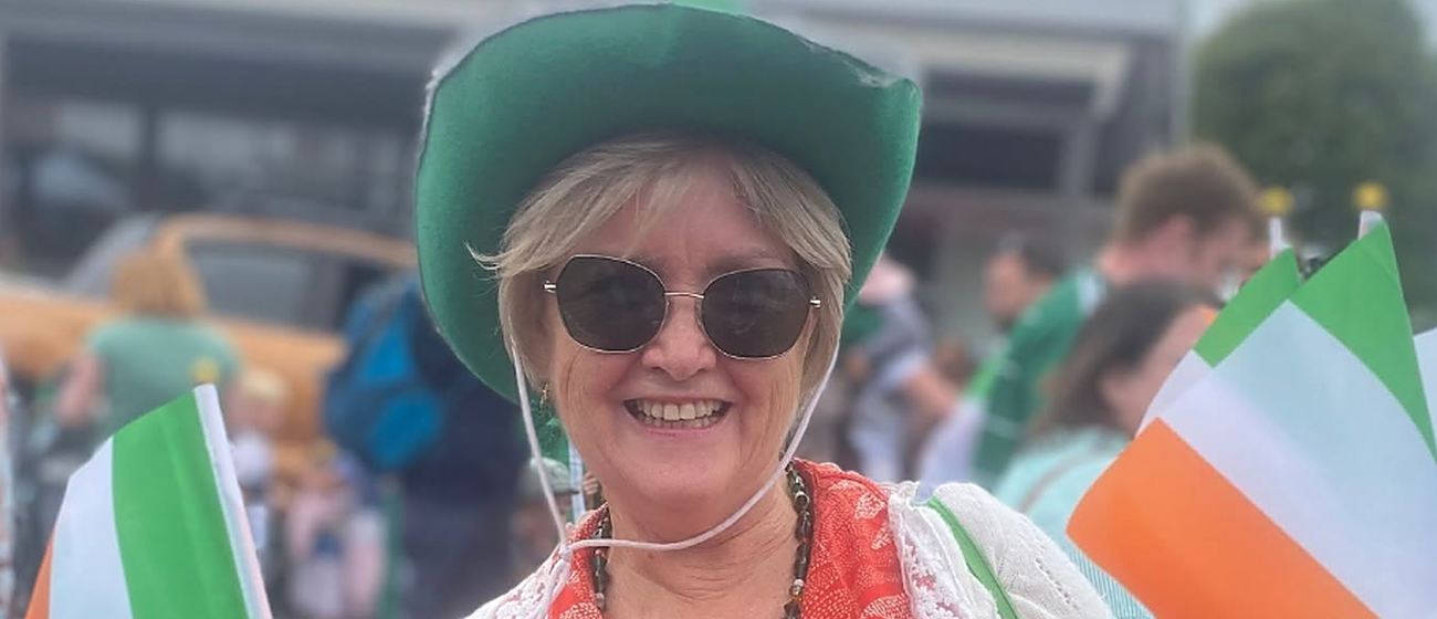 Flying the flag at the St Patrick's Day parade